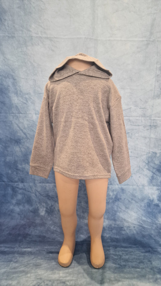 Kids Grey Cotton Hoodie