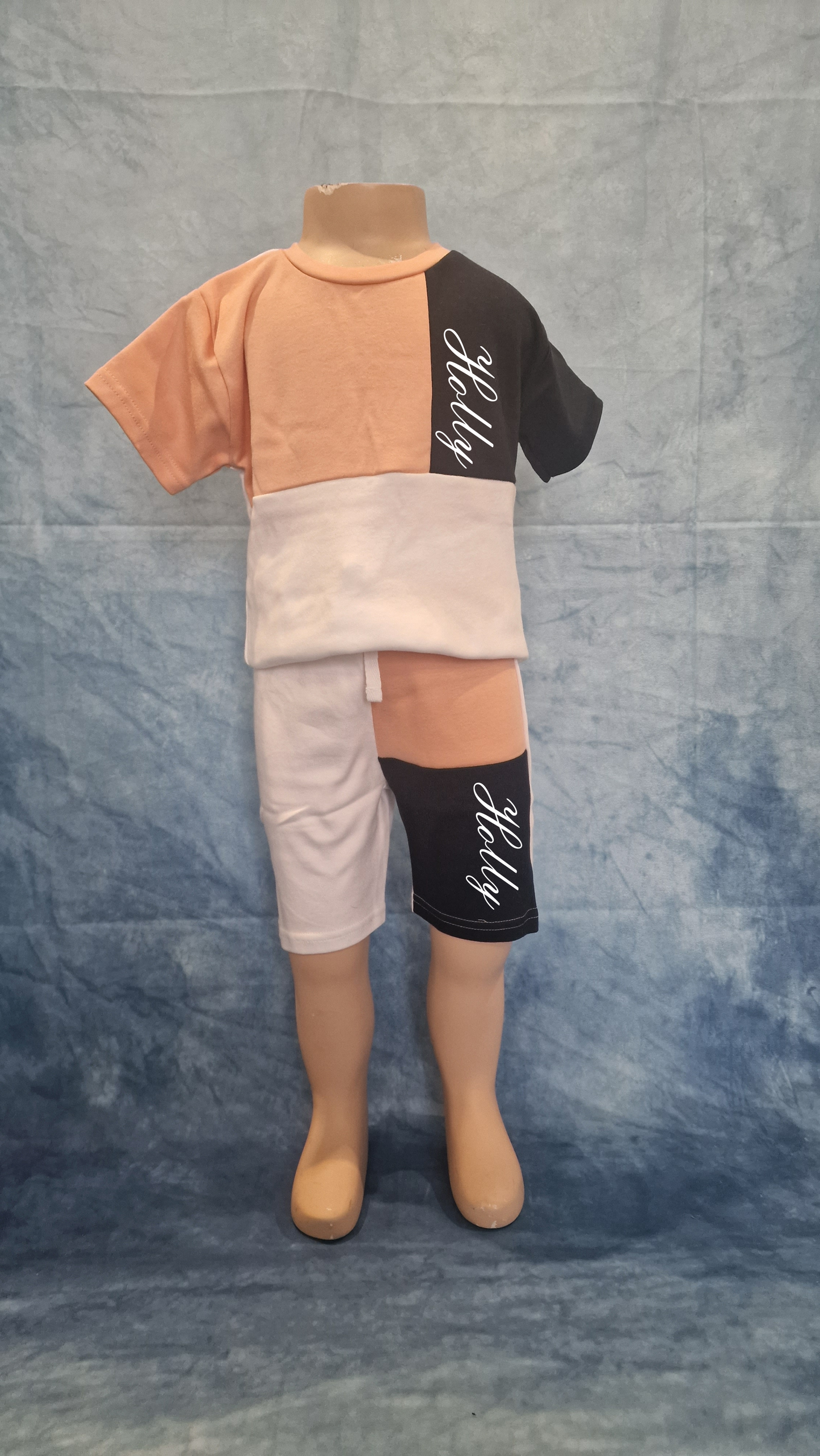 Kids Peach Shorts Set