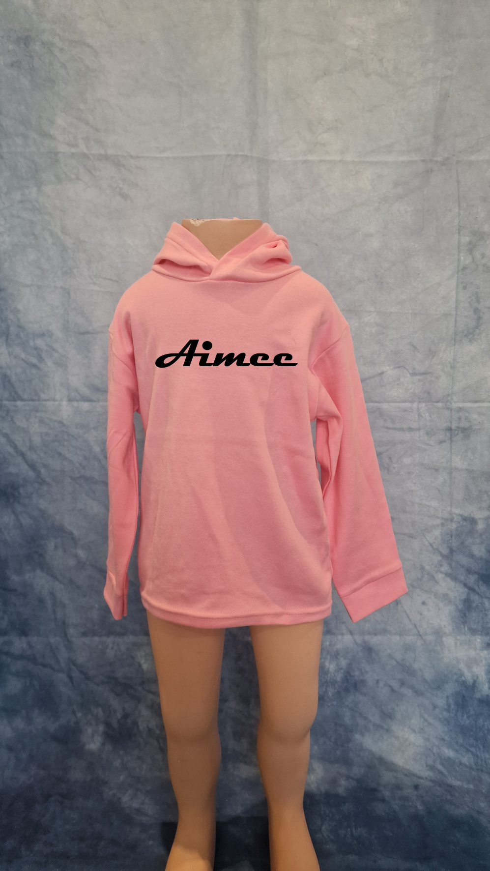 Kids Pink Cotton Hoodie