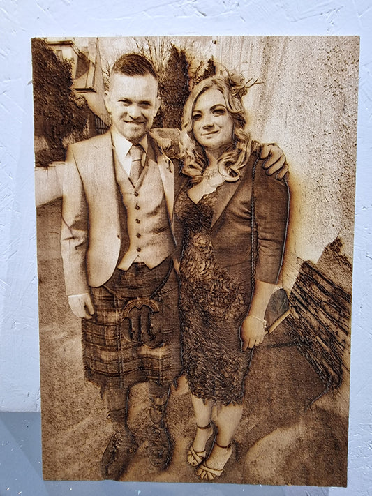 8x10 Wooden Engraved Photo