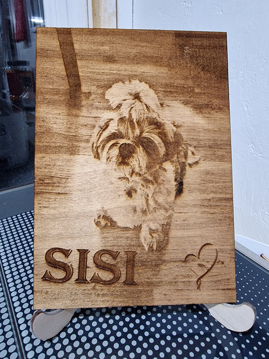 7x5 Wooden Engraved Photo