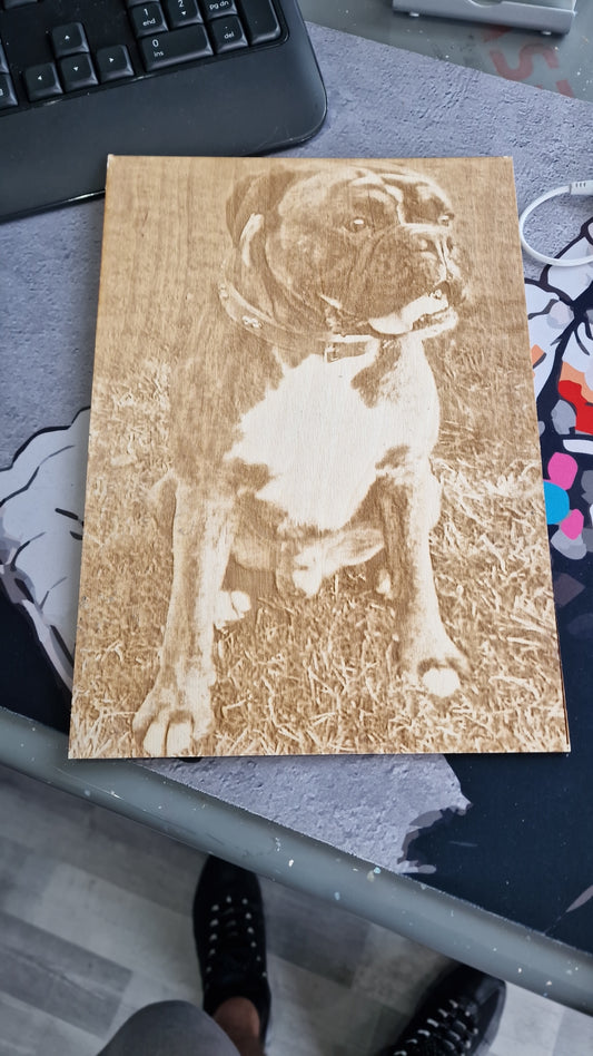 A4 Wooden Engraved Photo